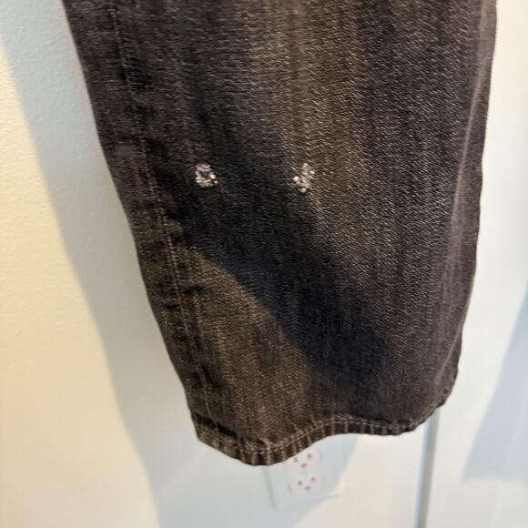 True Religion Jeans Men 30x34 Black Ricky Distressed Flap Pockets Selvedge USA - Picture 11 of 16